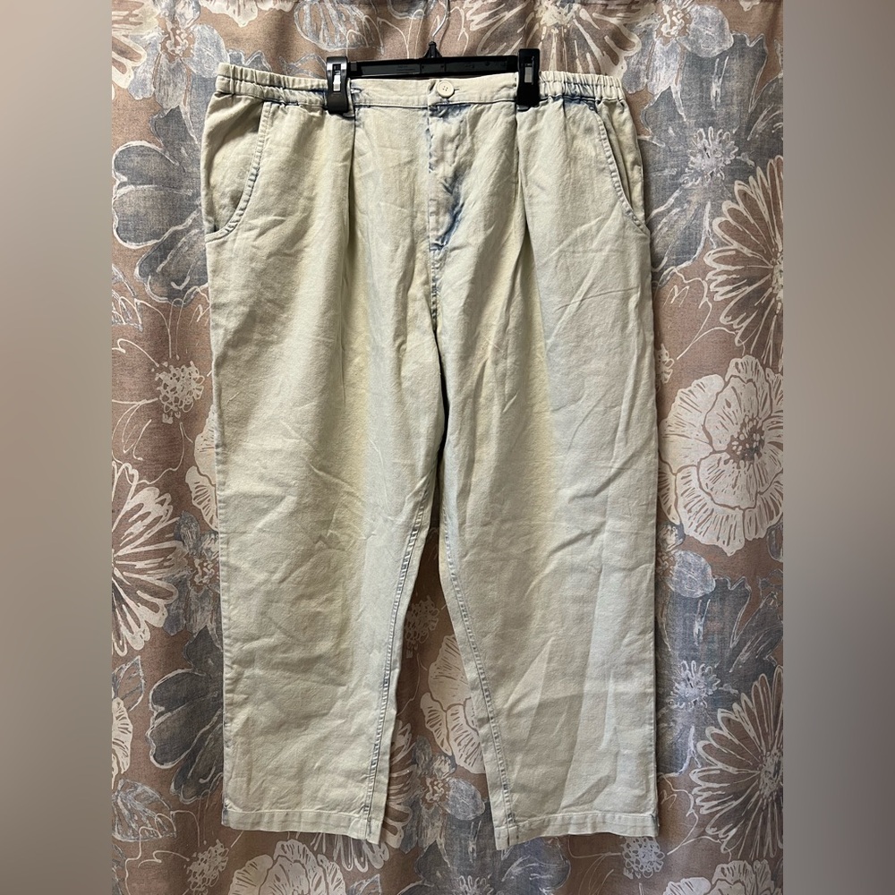NWT Anthropologie Light Acid Wash Denim Beach Pants